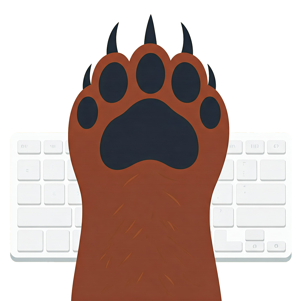 Bear using keyboard