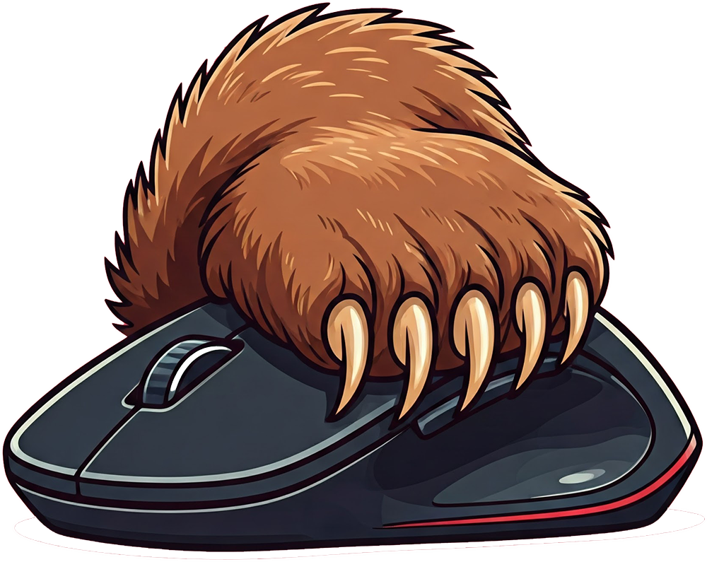 Bear using mouse